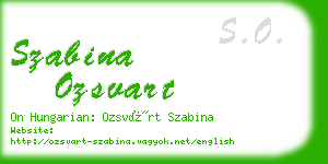 szabina ozsvart business card